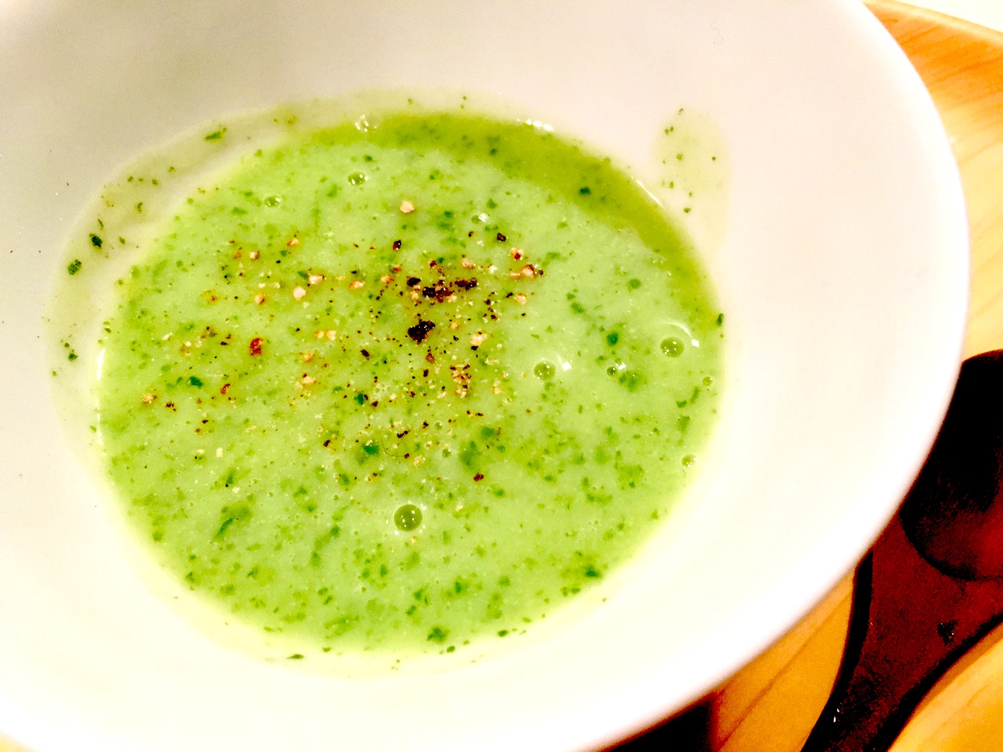 [New moon cafe Merta Sari ２⽉のレシピ] 　小松菜のグリーンポタージュ　